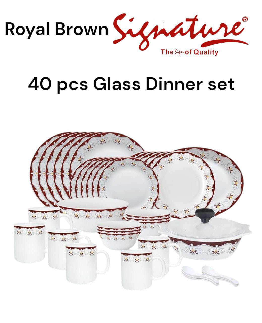 Main image of 40 pcs Signature Dinner sets Royal Brown