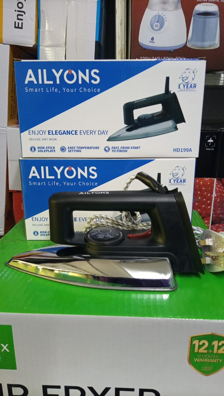 Main image of AILYONS HD-199A Electric Dry Iron Box Silver & Black