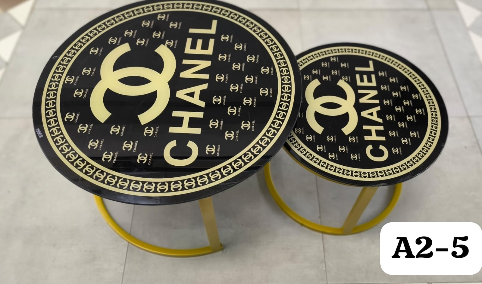 Main image of Glass Top Nesting Tables(Marble Effect)