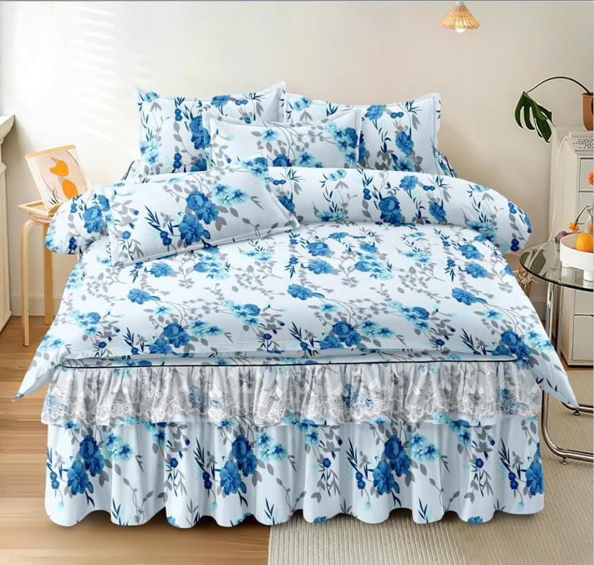 6pc Bedskirt plus Bedsheet Combo Set
