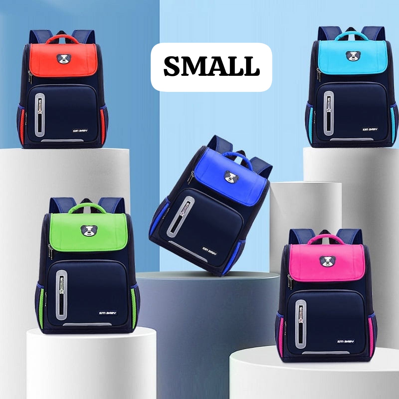 Restocked Small SM Baby School Backpack – Ideal for Preschool & Lower Grades | Multiple Colors | Durable & Cute Design