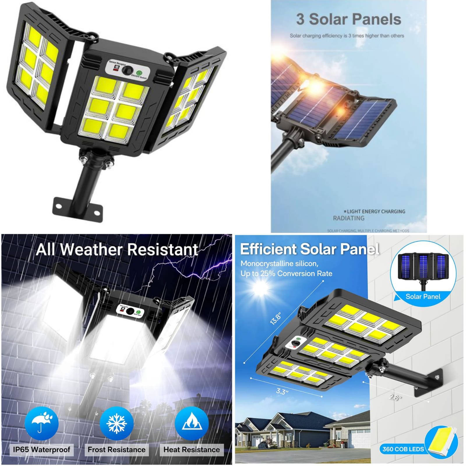 300 watts Tripple Sided Solar light