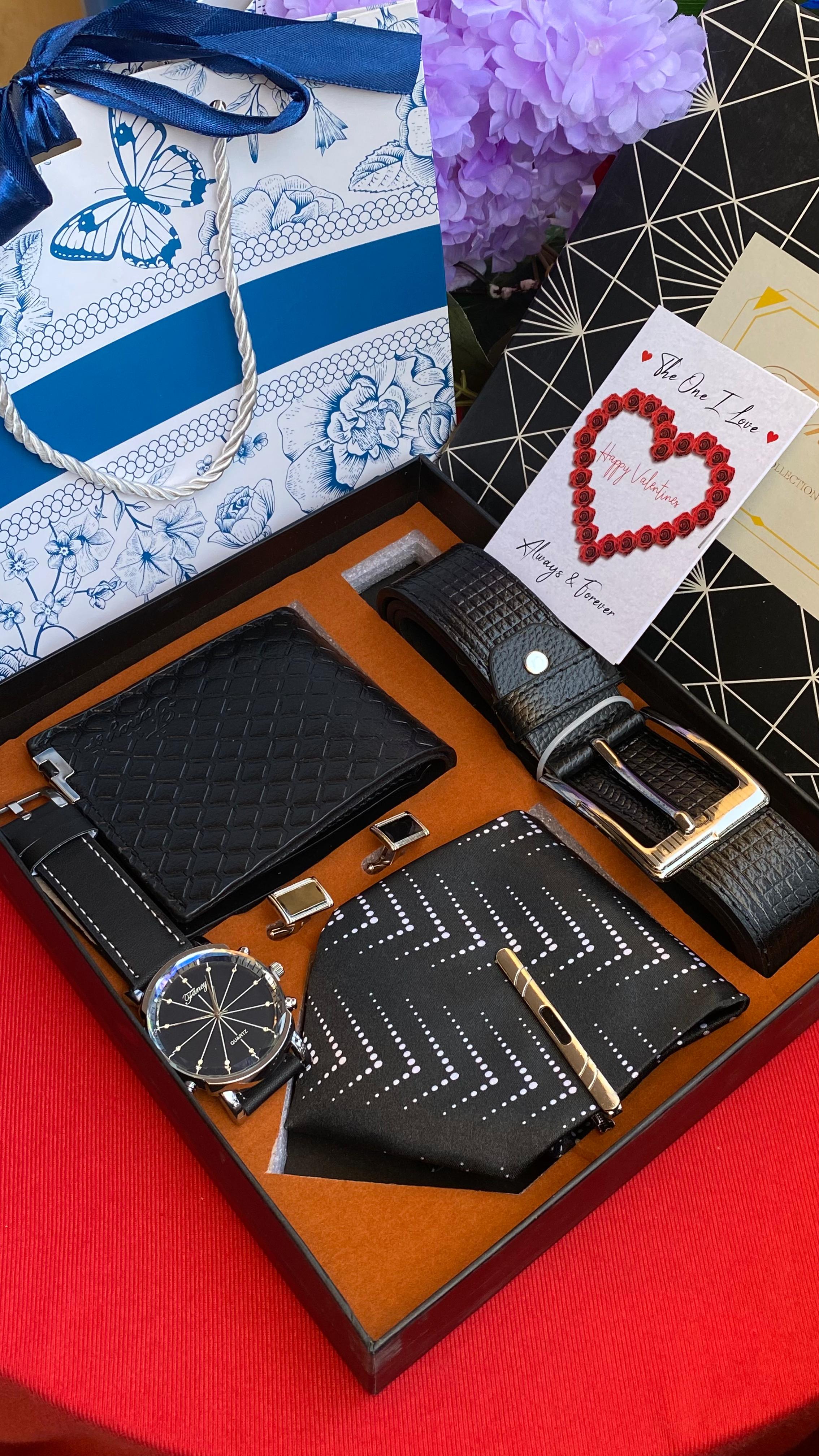 MEN VALENTINES GIFT PACK  Includes Tie,Belt ,Watch,Wallet,Cufflinks - Image 2
