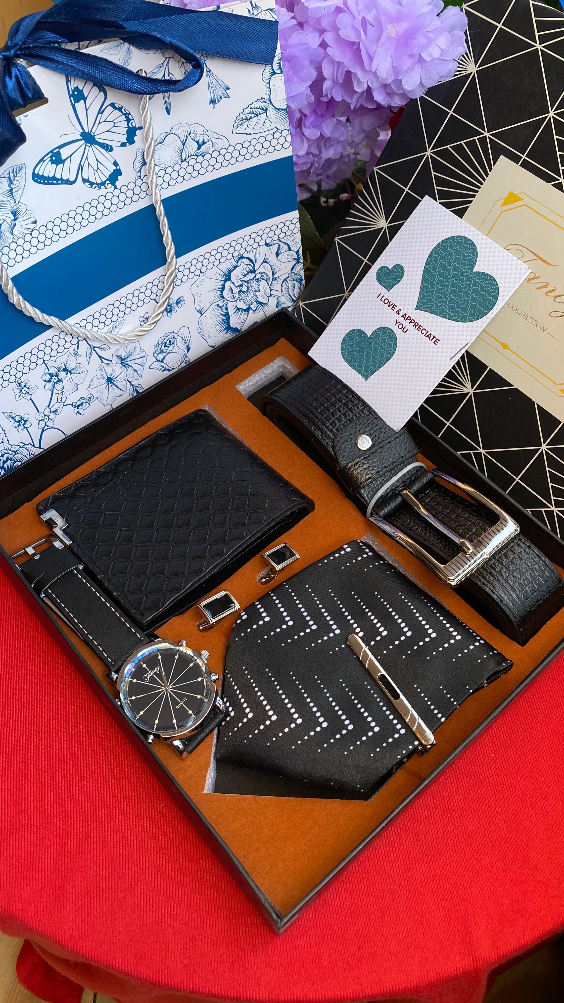 MEN VALENTINES GIFT PACK  Includes Tie,Belt ,Watch,Wallet,Cufflinks - Image 3