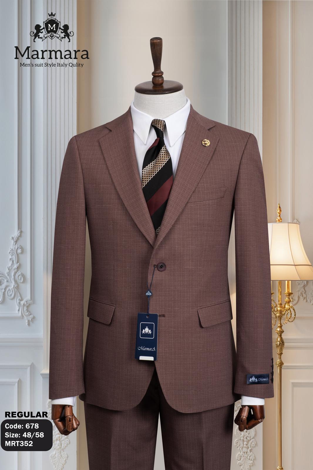 Marmara Men’s Classic Brown Suit – Premium Italian Style (Regular Fit) - Image 2