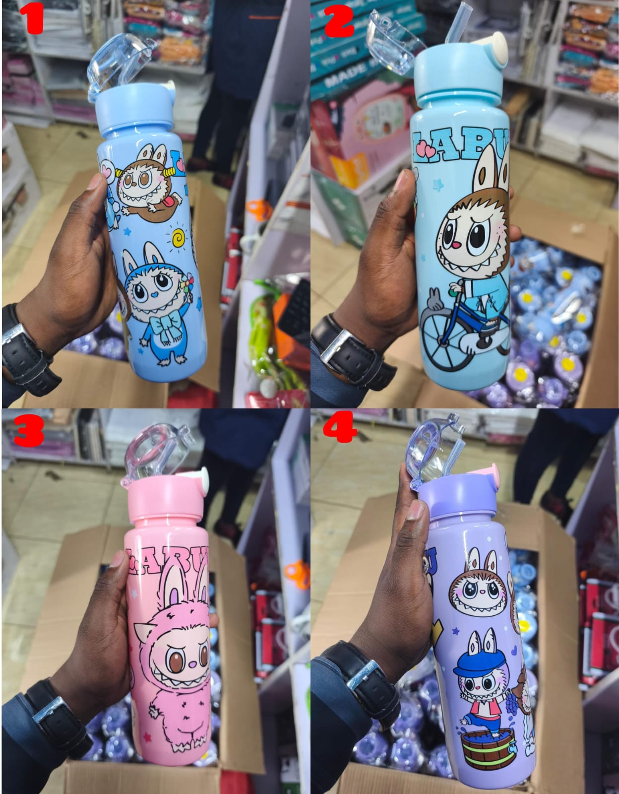 *Portable Cartoon Labubu Water Bottle*  ▪️They often include leak-proof designs with an easy-to-use straw lid or spout, making them practical for children. ▪️Capacity 700ml ▪️  *Offer price:ksh.450*‼️