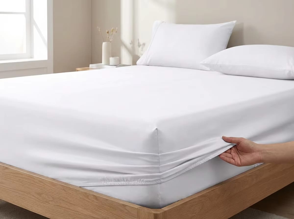*6pc Plain White Fitted Cotton Besheet Set‼️*  Set contains; ▪️One fitted bedsheet. ▪️One flat bedsheet ▪️Four pillowcases ▪️Size 7by8/6by7 ▪️ *Price per set: ~ 2200*‼️