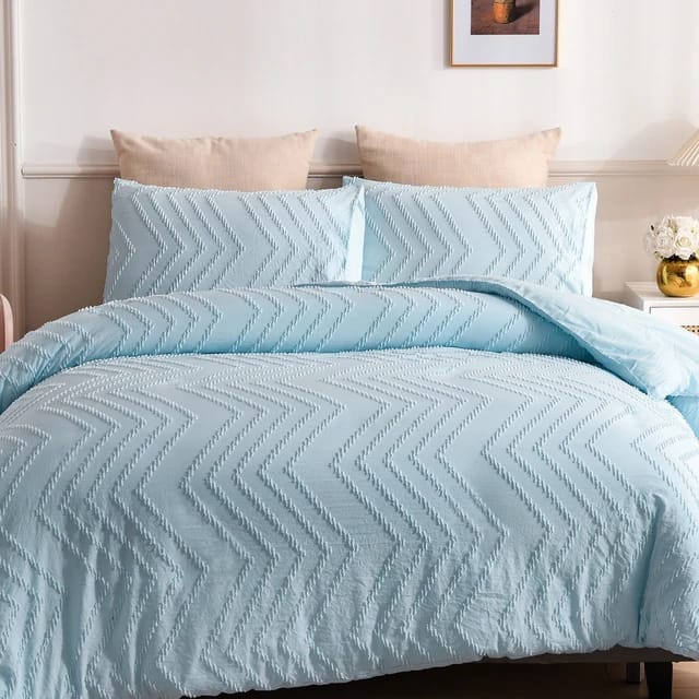 Luxury Tufted Wave Duvet cover set with Bedsheet