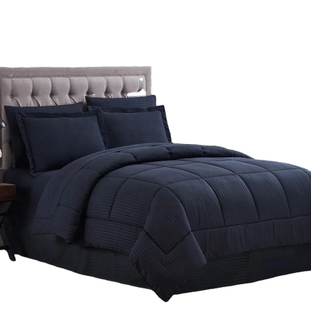 Extra King Size cotton Stripped Duvet Set