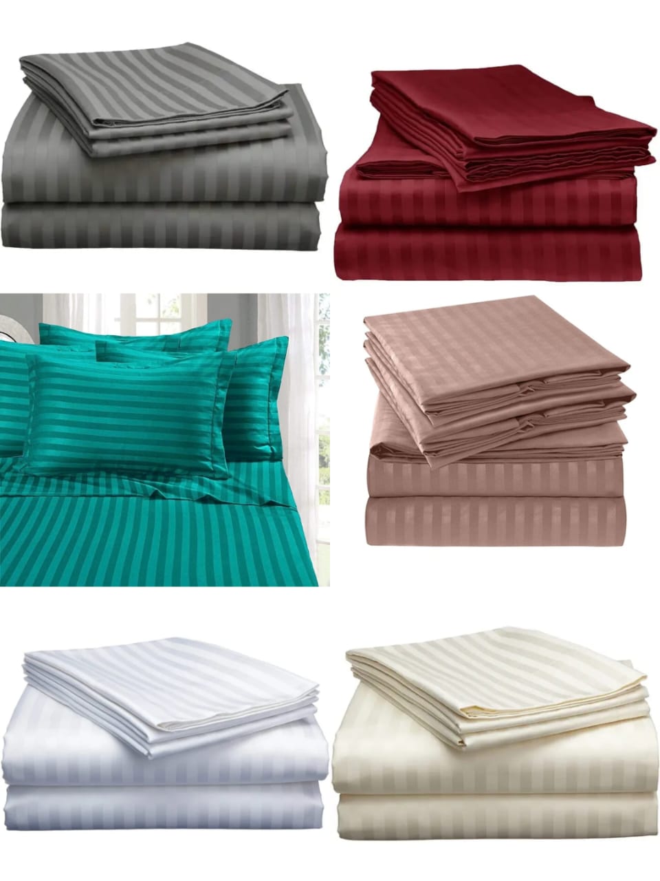 Extra King Size Luxury Cotton Stripped Bedsheets