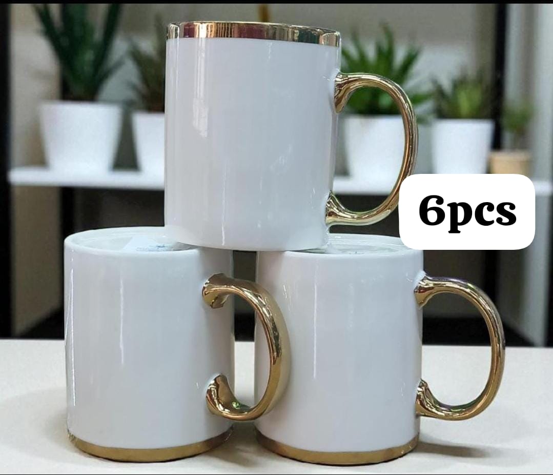 Ceramic mug with golden rim(6pcs) @ksh 1050