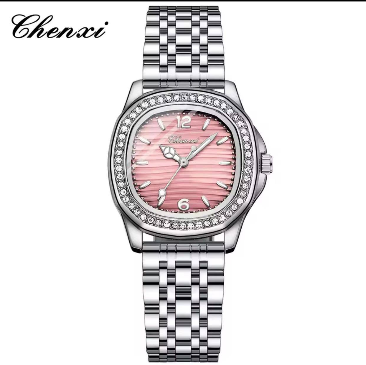 🔥🎀RESTOCKED🎀🔥  CHENXI LADIES WATCH *KES 1,999*  🟢Battery powered  🟢HD luminous 🟢Stainless steel 🟢Iced out   ♦️3 color options   ✍️✍️Engraving services available ✍️✍️