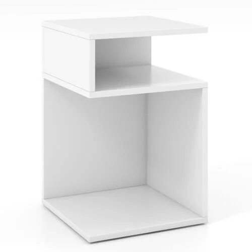Joy S-Shaped Side Table with 2 Open Storage Compartments - Image 2