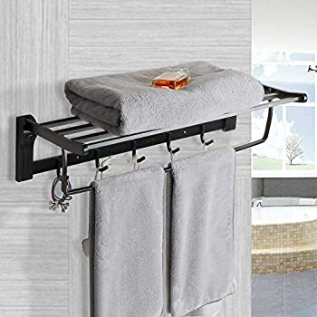 black metalic 55cm bathroom towels rack