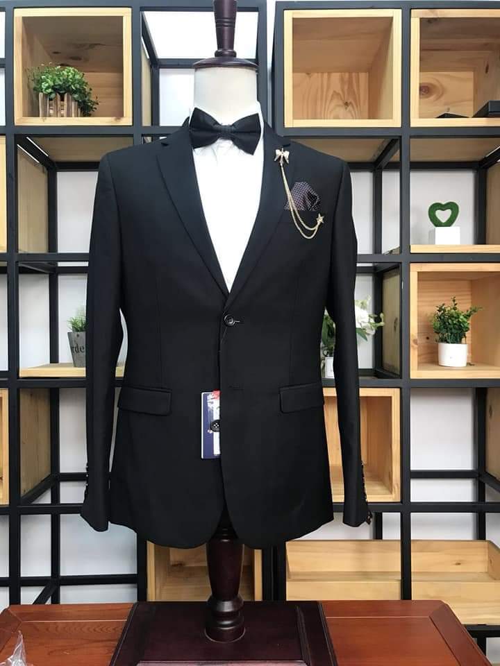 Fashion 2 Piece Pinstripe Men's Suit Slim Fit For Formal Wedding Tuxedo Notched Lapel - Image 4