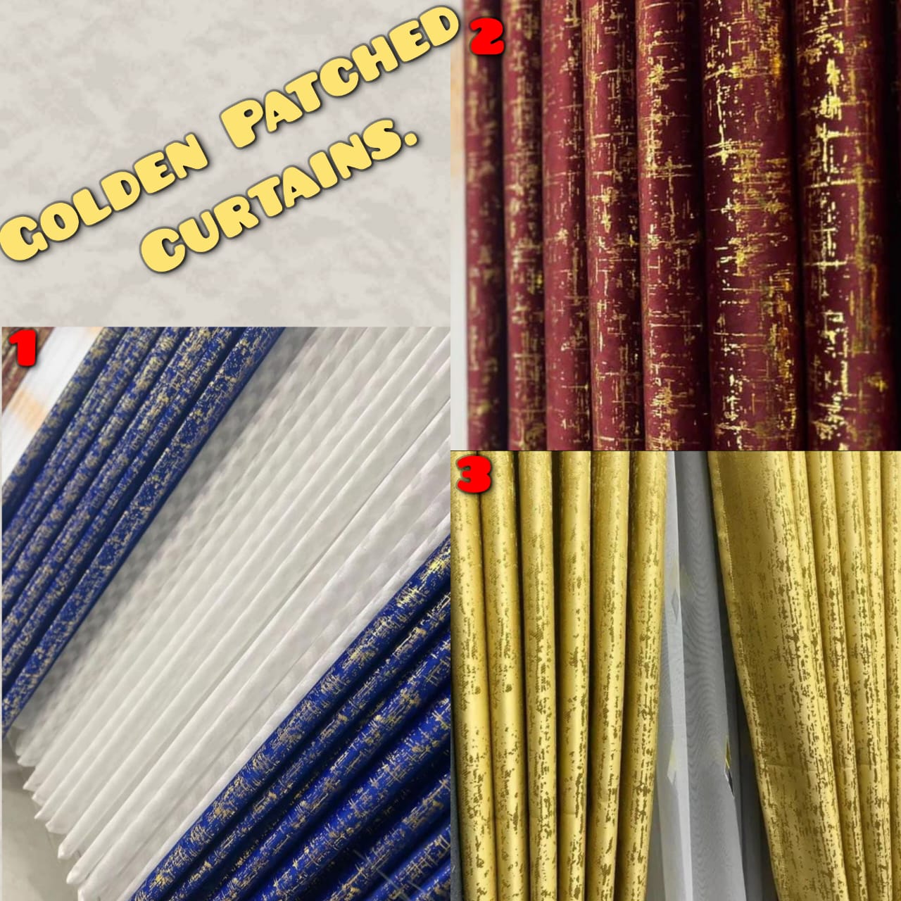 curtains 3 pcs Top quality | window and door curtains - Image 2