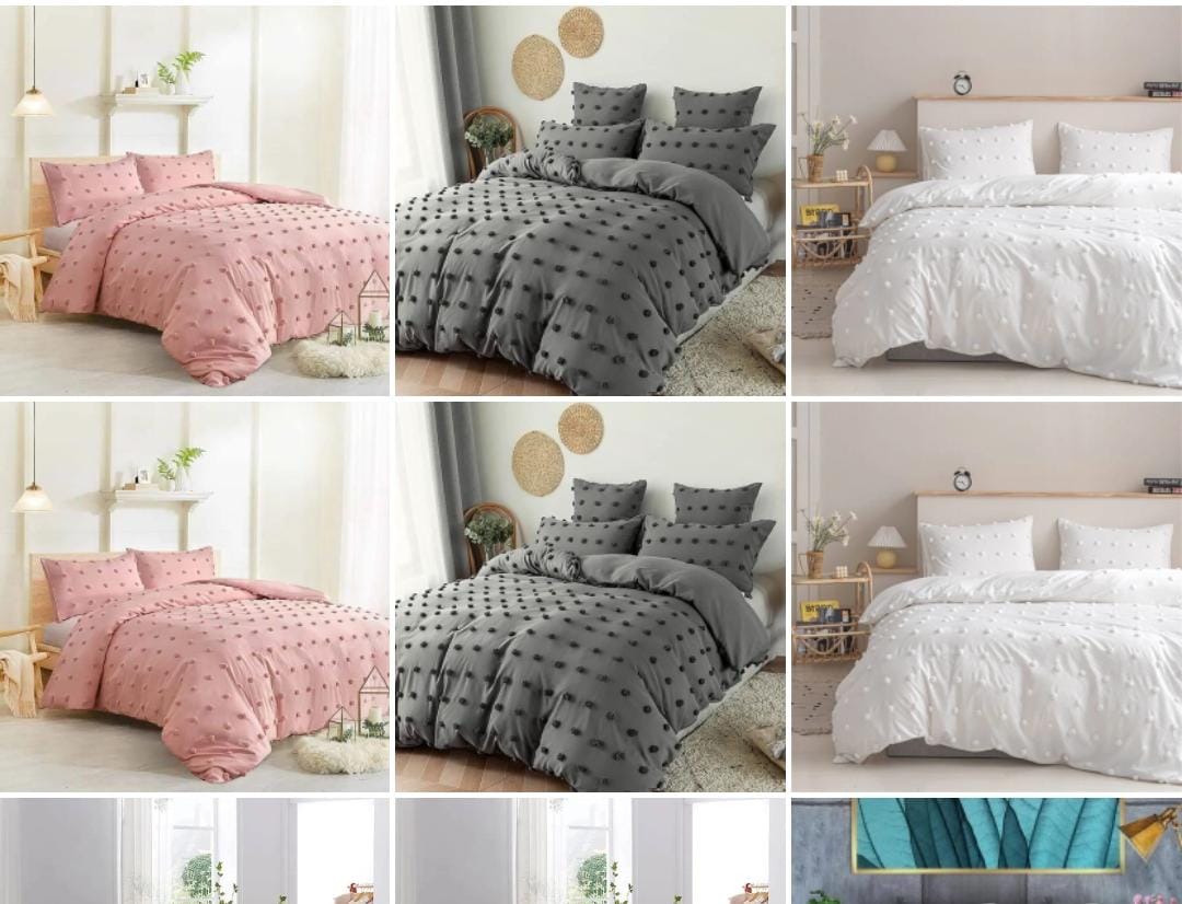 Luxury Tufted Dot Design Duvet cover set