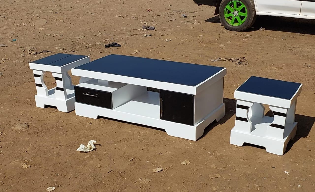 COFFEE TABLE  With Glass/Marble Topping 🥳🔥🔥With Stools