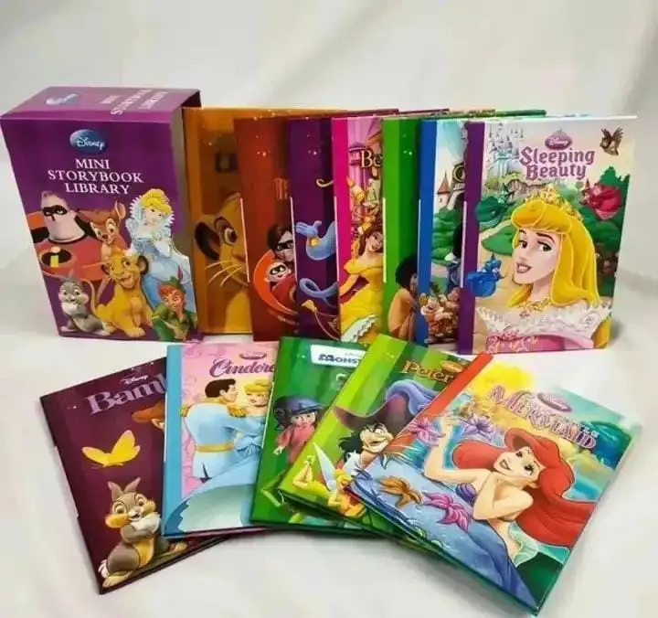 Main image of Disney Mini Storybook Library Set - 12 Pack Hardcover Collectible Books - Classic Fairy Tales for Kids including Cinderella, Lion King & Sleeping Beauty