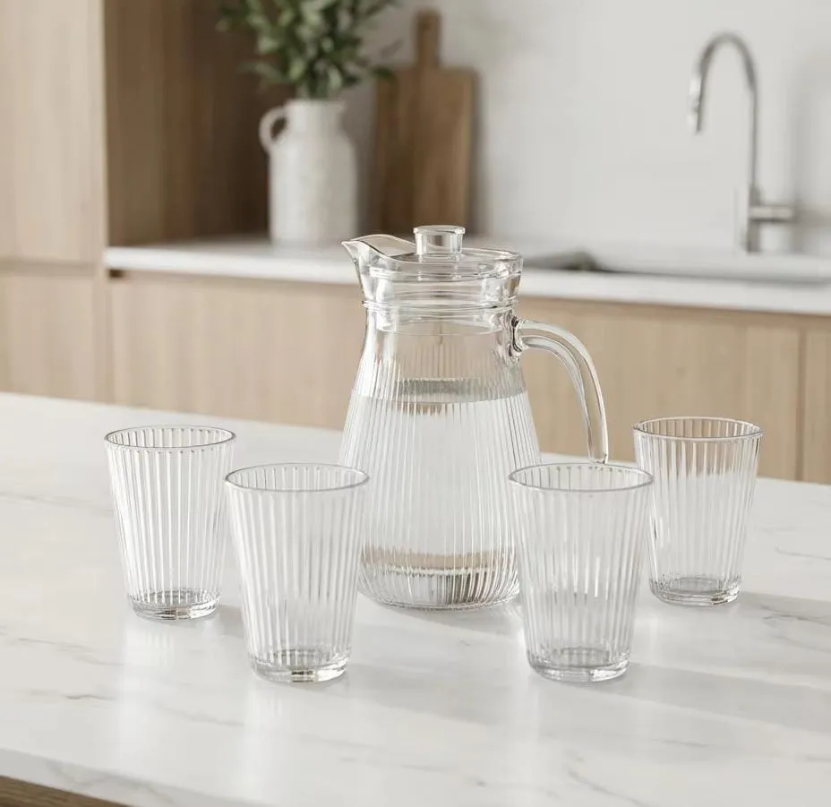 5pc New Ribbed Jug (1000ml) Set