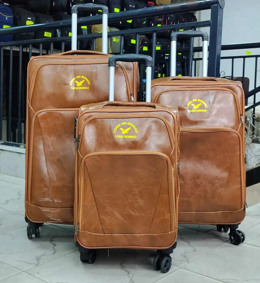 Main image of 3 in 1 high quality 4 wheel leather suitcases