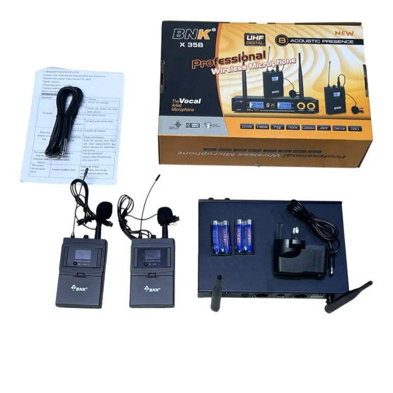 BNK X35B Dual Channel Wireless Lavalier Microphone System