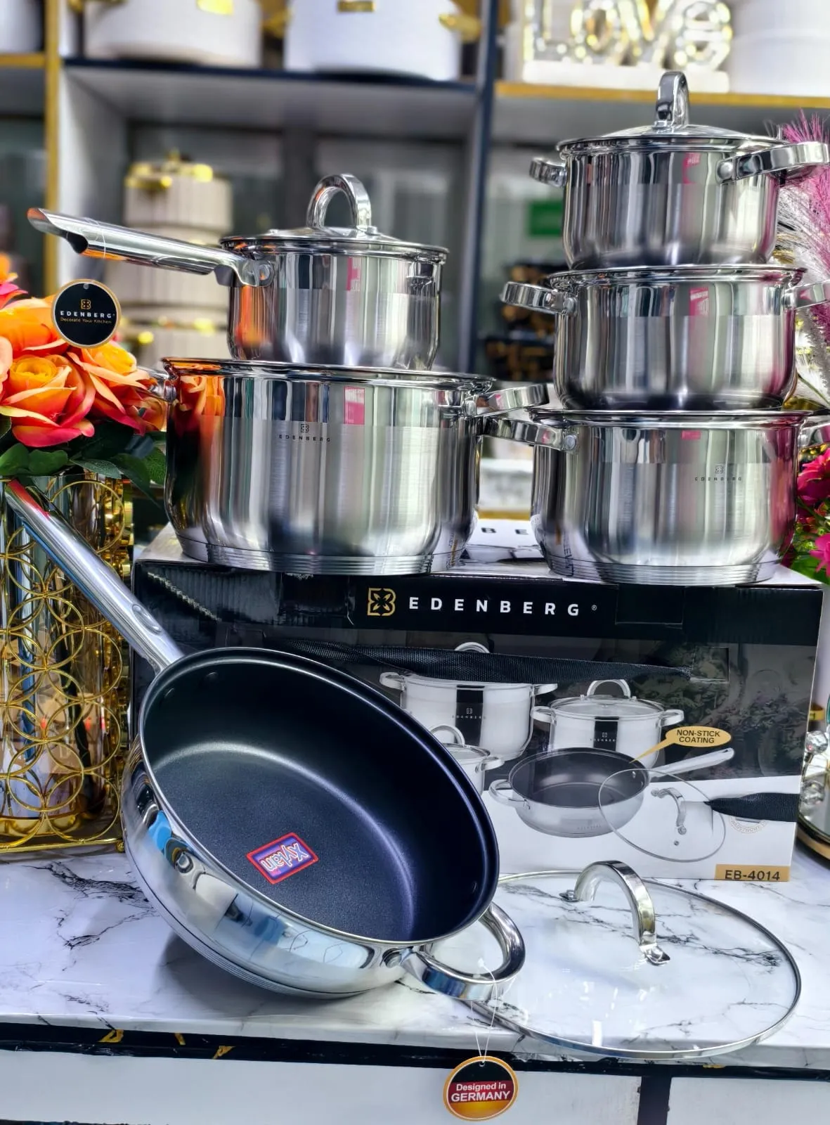 Main image of New in 🔥🔥EDENBERG 12pc Stainless Steel Cookware Set