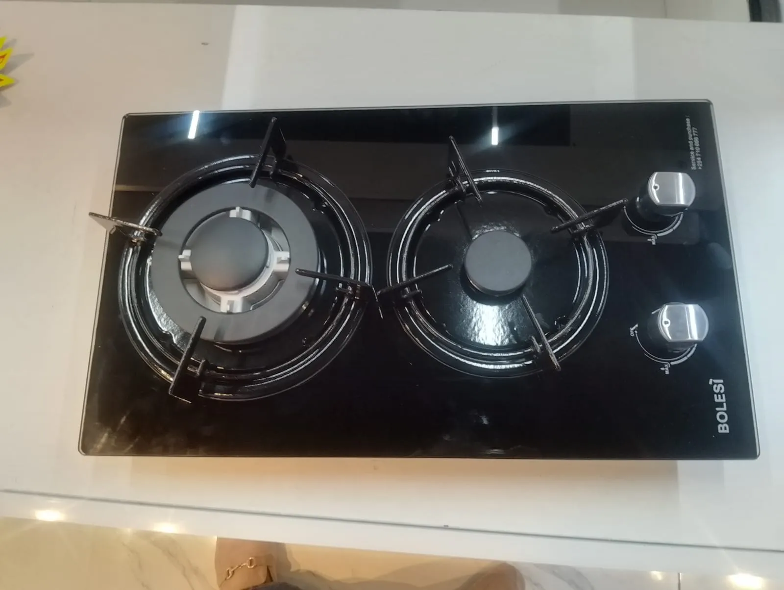 Bolesi hob 2 burners  inbuilt gas glass tampared hod