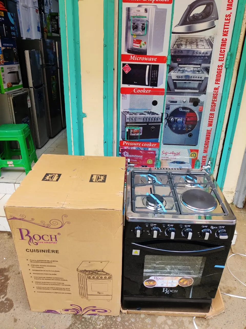 Roch Standing Cooker 60cmx60cm, 3Gas+1Electric, Electric Oven, Jet burners