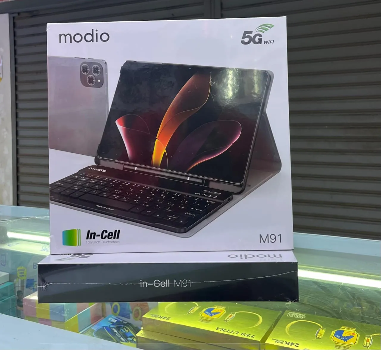Modio NEW M91 TABLET 10000MAH 512GB/12GB 10INCH 5G WITH BT KEYBOARD,TOUCH PEN, MOUSE - Black