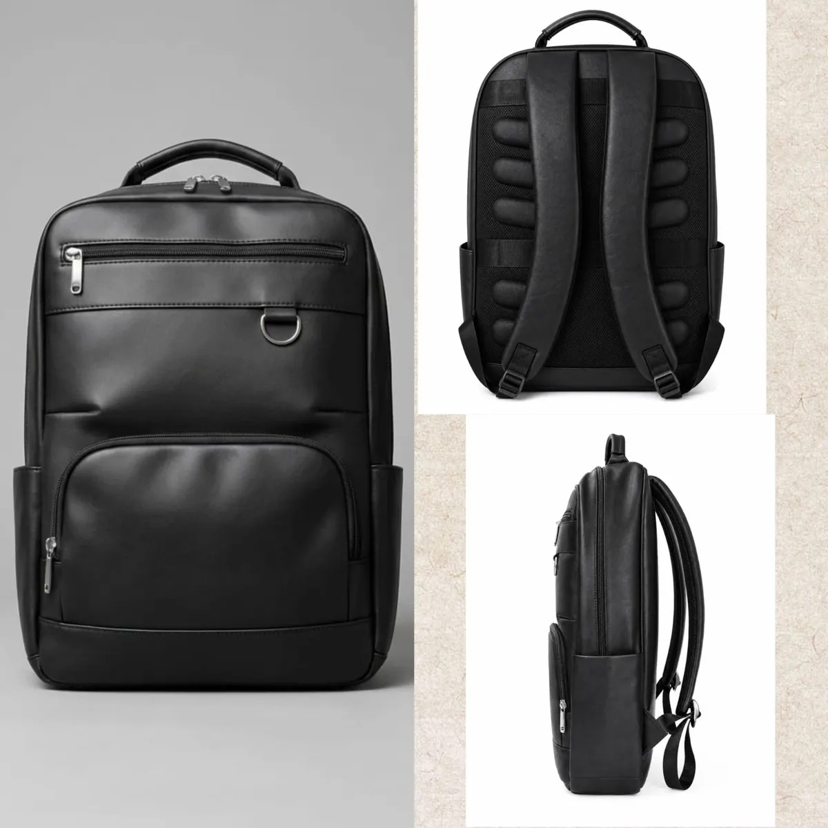 Professional Sleek Leather Business Backpack - Image 2