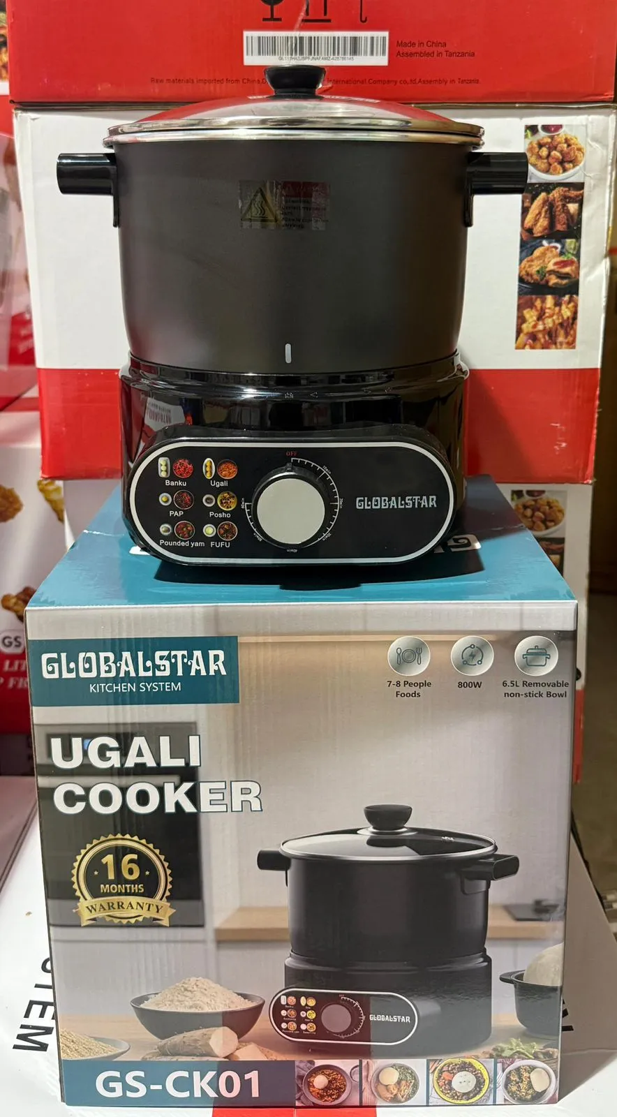 Now Available Globalstar GS-CK01, 6.5ltrs Ugali Cooker and Automatic Fufu Maker 800W, 7-8 People's Food with Removable Non-stick Bowl Kitchen System