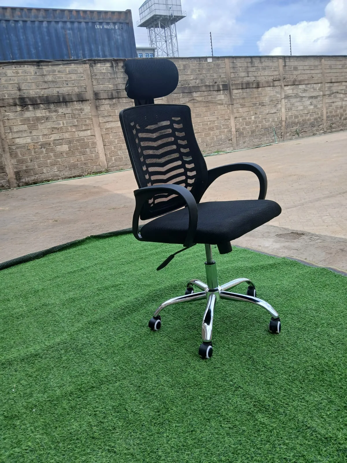 Main image of Secretarial Mesh Office Chair with Headrest