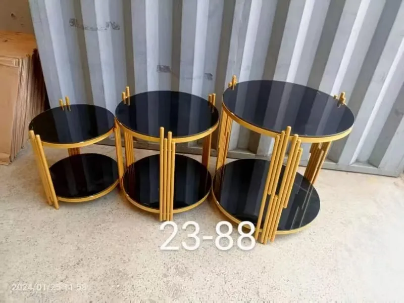 3 in 1 executive glass effect marble table - Image 2