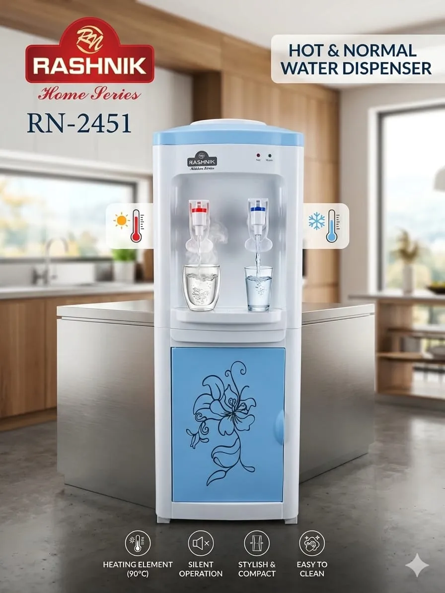 Main image of Rashnik HOT AND NORMAL WATER DISPENSER IN NEW WHITE COLOUR