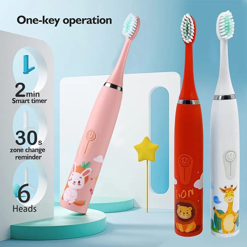 Electric battery operated (not rechargeable)Kids toothbrush with mounting magnetic sticker