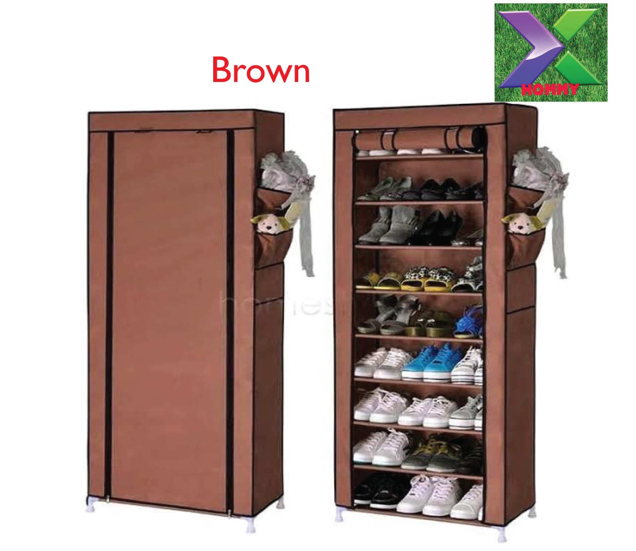 Single column shoeracks available-brown