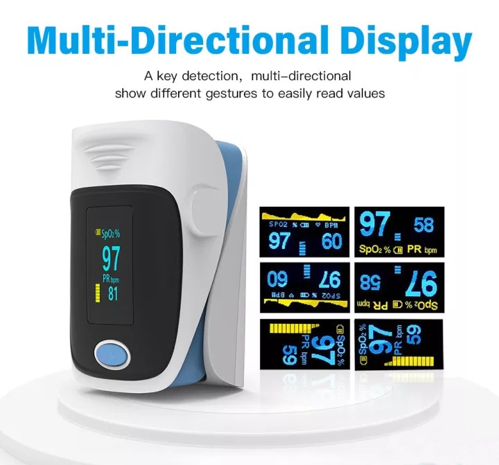 Fingertip Pulse Oximeter - Black & Light Blue - Image 5