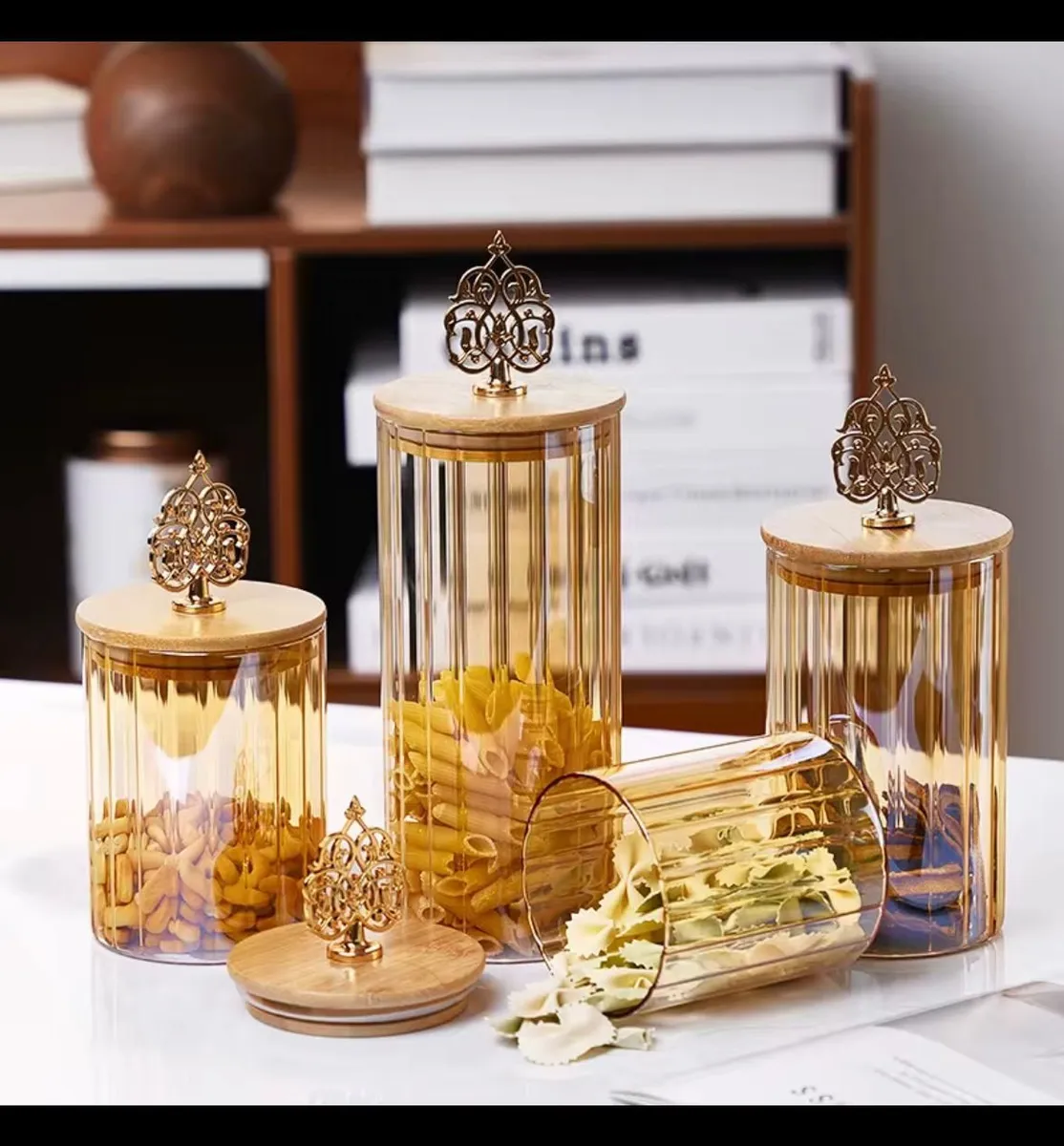 3 Pcs Pasta Set with Wooden Lid - Image 2