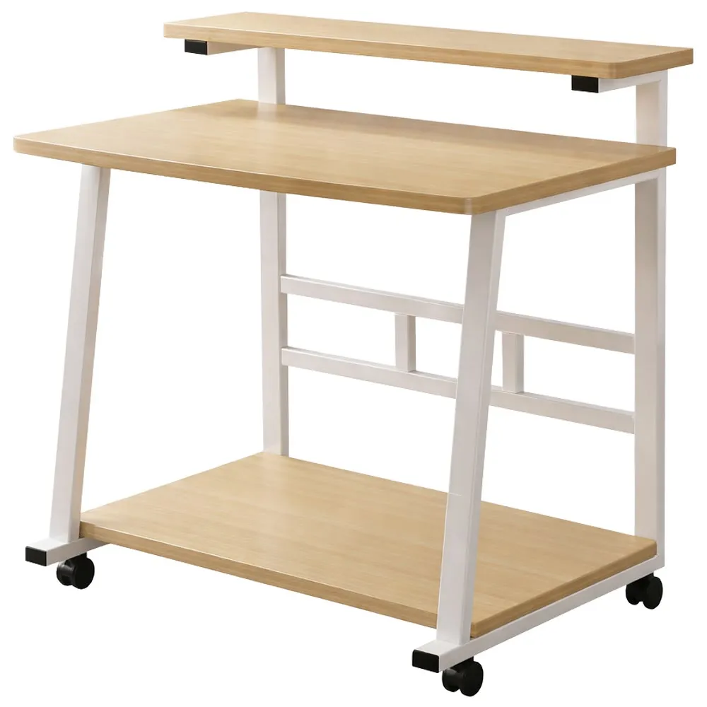 Laptop table/desk with monitor shelf and open lower storage - Image 4
