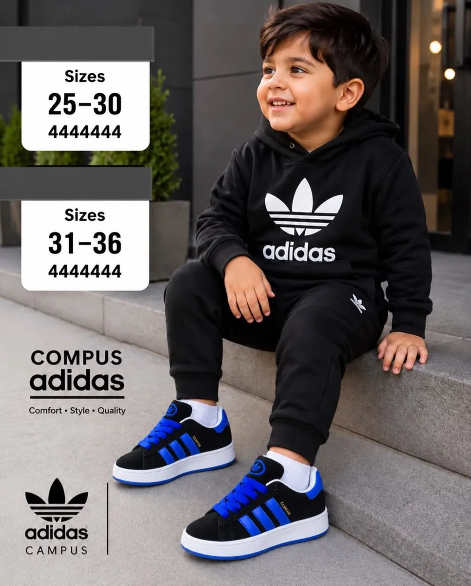 Adidas Kids Black and Pink Tracksuit with Campus Sneakers - Image 4