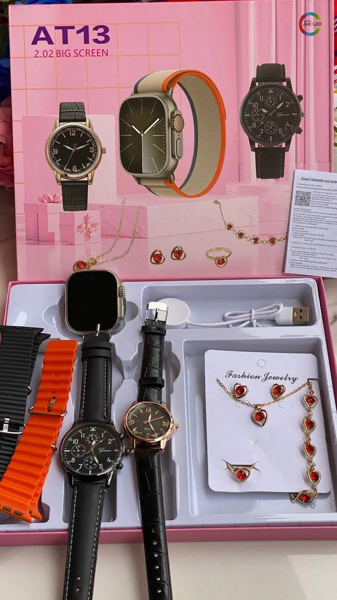 Crown AT13 Ladies Smart Watch with Jewellery Set - Image 2