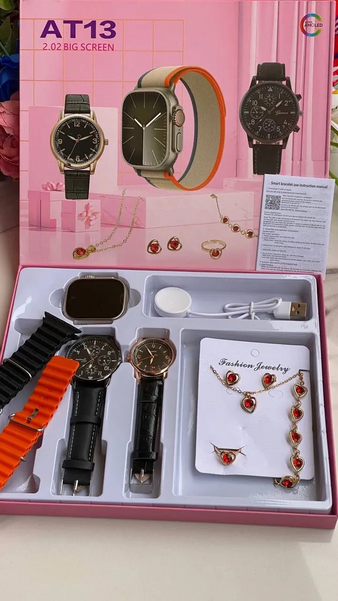 Crown AT13 Ladies Smart Watch with Jewellery Set - Image 3