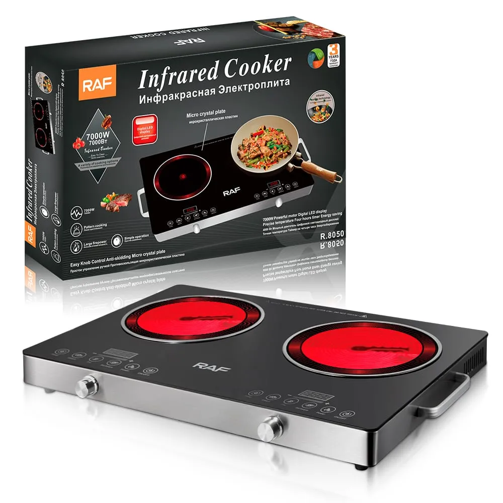 Electric Infrared Cooker Double Burner Countertop Appliance