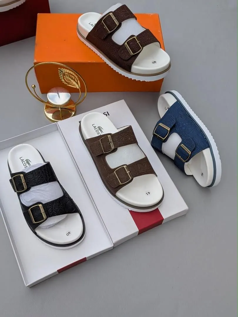 Main image of Lacos Double-Buckle Slide Sandals