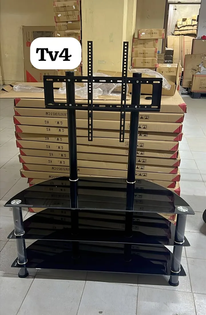 Glass TV Stand with Mount Bracket - Image 2