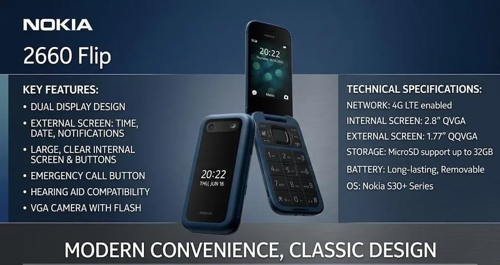 Nokia 2660 Flip 4G Feature Phone - Image 2